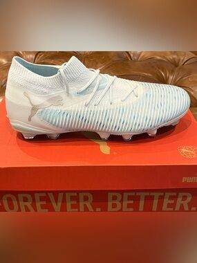 Puma Future 8 Match LU FG/AG Women’s Sz 11.5 Blue-Aqua-White Soccer Cleats NWB
